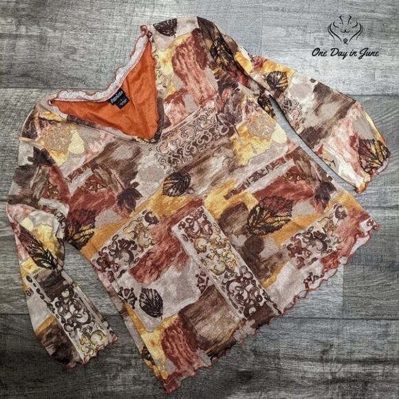 Assoluto Long Sleeve V Neck Top Size L - Picture 1 of 3